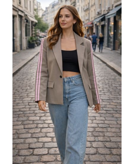 GIACCA BLAZER 2 RIGHE PE26764 TAUPE