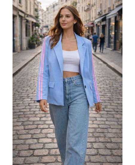 BLAZER 2-STRIPE JACKET PE26764 SKY BLUE