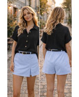 SKORT SKORT SLIT PE26825 HEMELSBLAUW