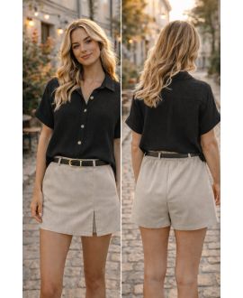 JUPE-SHORT CEINTURE PE26825 TAUPE