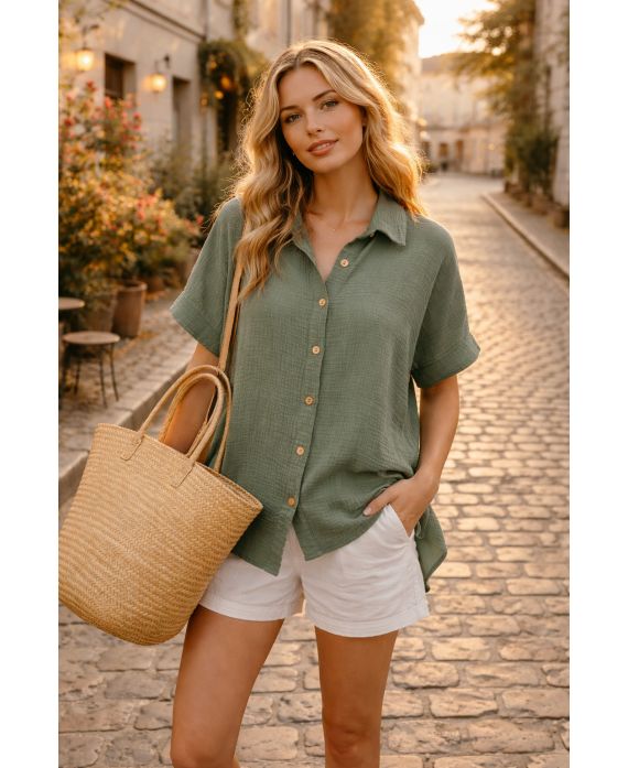 COTTON PE26849 GAUZE SHIRT