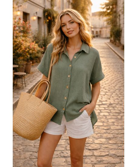 COTTON PE26849 GAUZE SHIRT