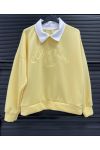 SUDADERA CON CUELLO POLO PE26836 AMARILLO