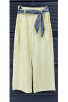 PANTALONES CON CINTURÓN DE BUFANDA PE26841 AMARILLO