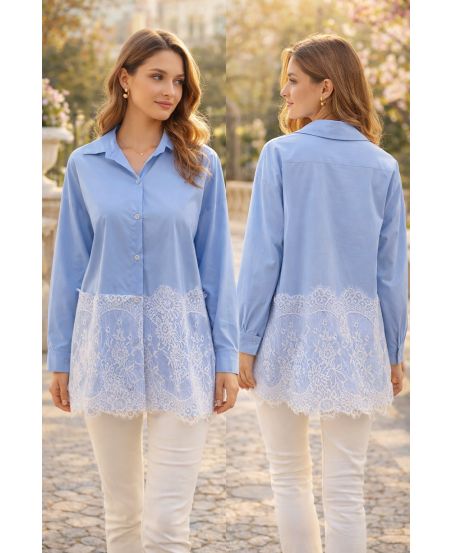 LACE SHIRT PE2152 SKY BLUE