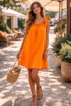ROBE EPAULE A NOUER PE5182 ORANGE