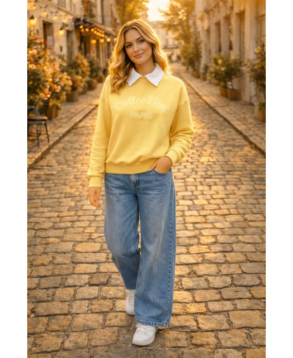 POLO COLLAR SWEATSHIRT PE26836 YELLOW