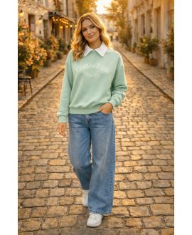 POLOKRAGEN-PULLOVER PE26836 PASTELLGRÜN