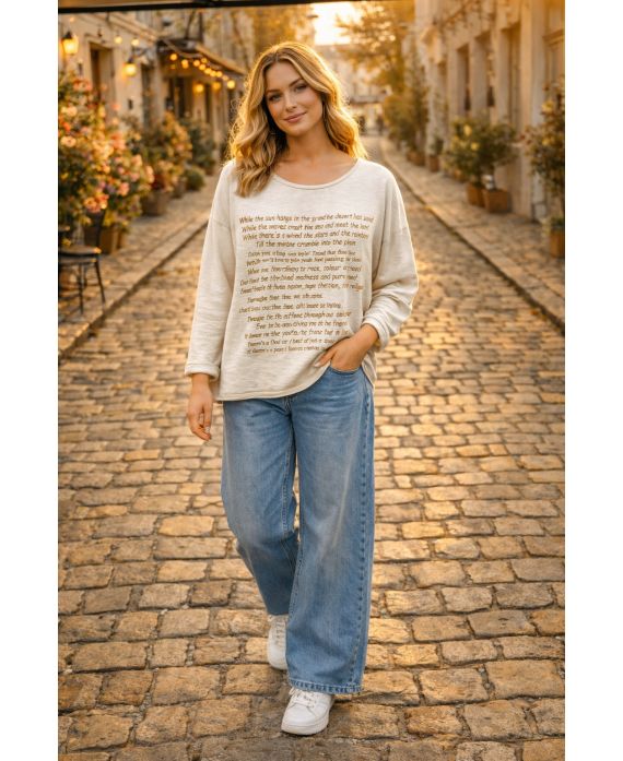 T-SHIRT BI-MATIERE GOLD PE0798 BEIGE