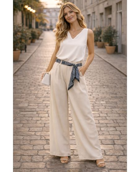 PANTALONI CON CINTURA CON SCIARPA PE26841 BEGIA