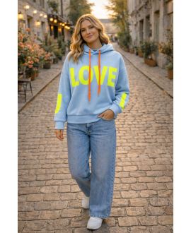 IK HOU VAN PE26878 HOODIE SKY BLUE