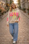LIEBE PE26878 BEIGE HOODIE