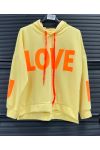 SWEAT CAPUCHE LOVE PE26878 JAUNE