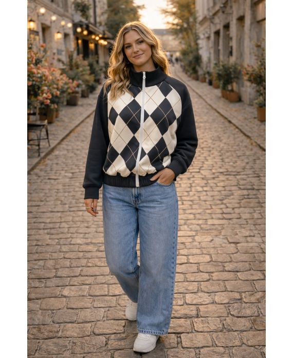 DIAMOND JACKET + PE26831 BLACK PANTS