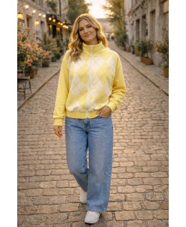 DIAMANTEN JAS + GEEL PE26831 PANTSEN