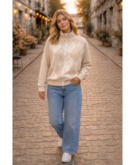 DIAMANTEN JAS + BEIGE PE26831 PANTSEN