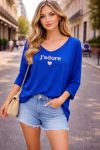 MAGLIONE STAMPATO PE2132 BLU REALE