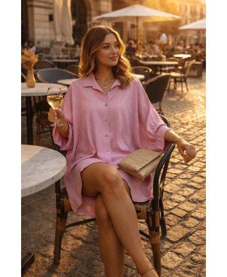 CAMISA OVERSIZE PE2138 ROSA