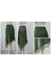 ASYMMETRICAL LACE SATIN SKIRT AH36284 KHAKI