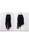JUPE SATIN ASYMETRIQUE PE36284 AH36284 NOIR