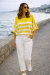 CHIC YELLOW PE260528 STRIPED SWEATER