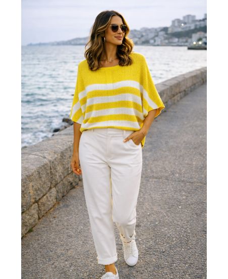 JERSEY DE RAYAS AMARILLO PE260528 CHIC