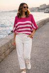 CHIC PE260528 FUSHIA STREEPTRUI
