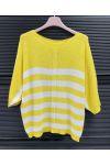 PULL CHIC RAYURE PE260528 JAUNE