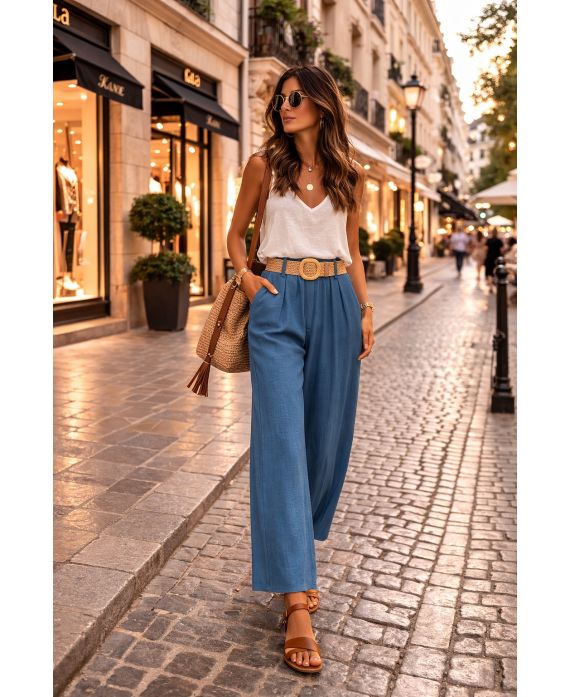 PANTALONES DE CINTURÓN DE PE26890 VAQUEROS DE 2 BOLSILLOS