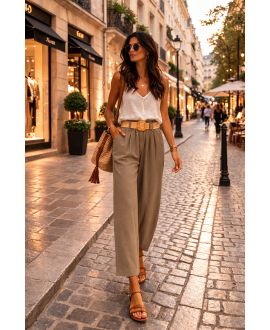 2-TASCHEN-GÜRTELHOSEN PE26890 TAUPE