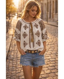 BEDRUKTE DASTOP PE260524 TAUPE