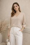 SCHICKER LUREX-PULLOVER PE260535 BEIGE