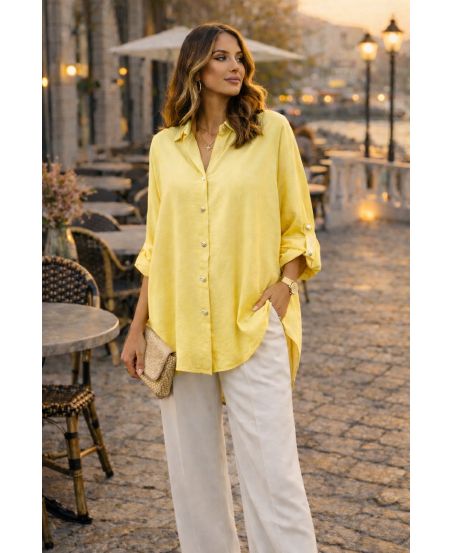 FLOWING OVERSIZED SHIRT SS2102 YELLOW