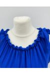 VESTIDO CON HOMBROS ATADOS PE5182 AZUL REAL