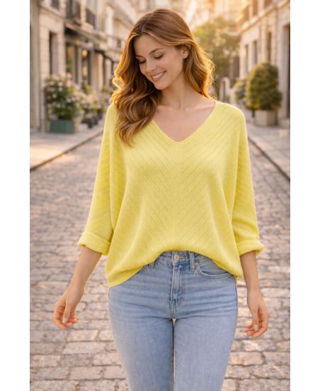 LUREX TEXTURED SWEATER PE260576 YELLOW