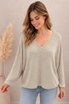 LUREX TEXTURED SWEATER PE260576 BEIGE