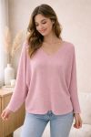 PULL TEXTURE LUREX PE260576 ROSE