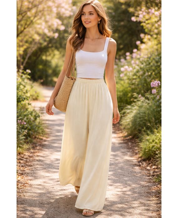 PANTALON FLUIDE VISCOSE PE260562 JAUNE