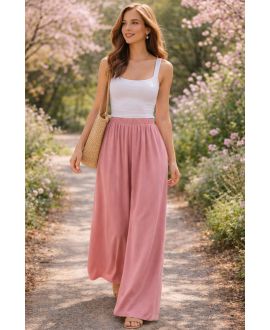 PANTALON FLUIDE VISCOSE PE260562 VIEUX ROSE