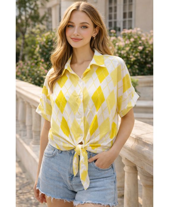 TIE BLOUSE PE260540 YELLOW