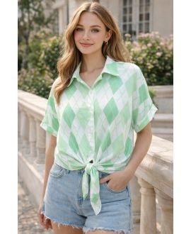 TIE BLOUSE PE260540 PASTEL GREEN
