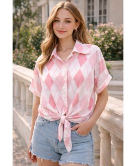 CHEMISIER A NOUER PE260540 ROSE