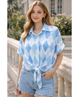 KRAWATTENBLUSE PE260540 BLAU