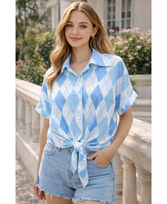 TIE BLOUSE PE260540 BLUE