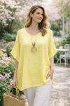 LOOSE EMBOSSED TUNIC WITH YELLOW PE260547 NECKLACE