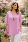 TUNICA LARGA IN RILIEVO CON PE260547 COLLANA FUCHSIA