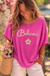 PULL MANCHES COURTES BOHEME PE260556 FUCHSIA