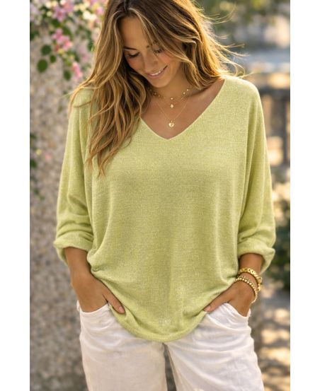 PULL CHIC LUREX PE260535 JAUNE