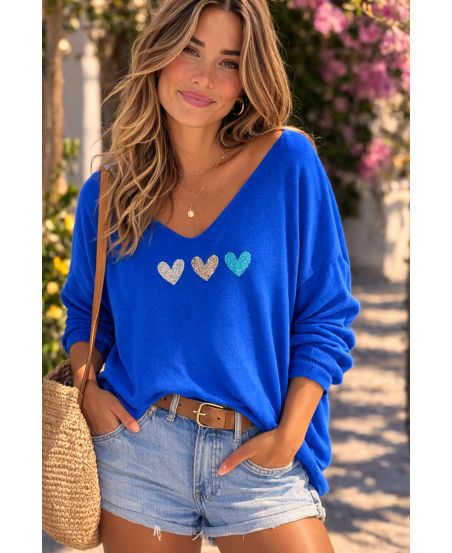 JERSEY LIGERO DE CORAZÓN SS2121 AZUL REAL