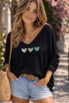 PULL LEGER COEUR PE2121 NOIR